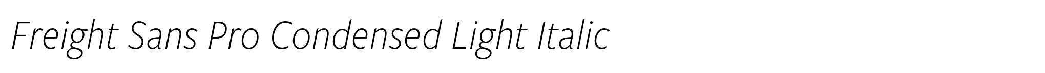Freight Sans Pro Condensed Light Italic image